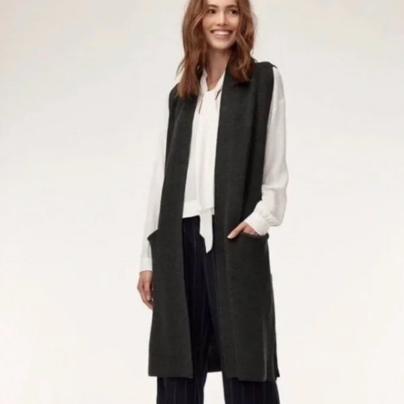 Aritzia Sweaters - Wilfred Olivie Sleeveless Long Wool Cardigan M